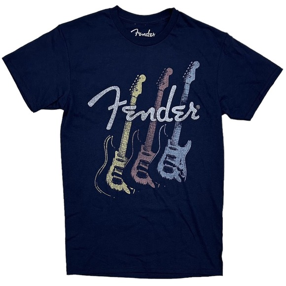 Fender Other - Fender Guitar Men's Official Merchandise Distressed Graphic Tee T-Shirt in Navy